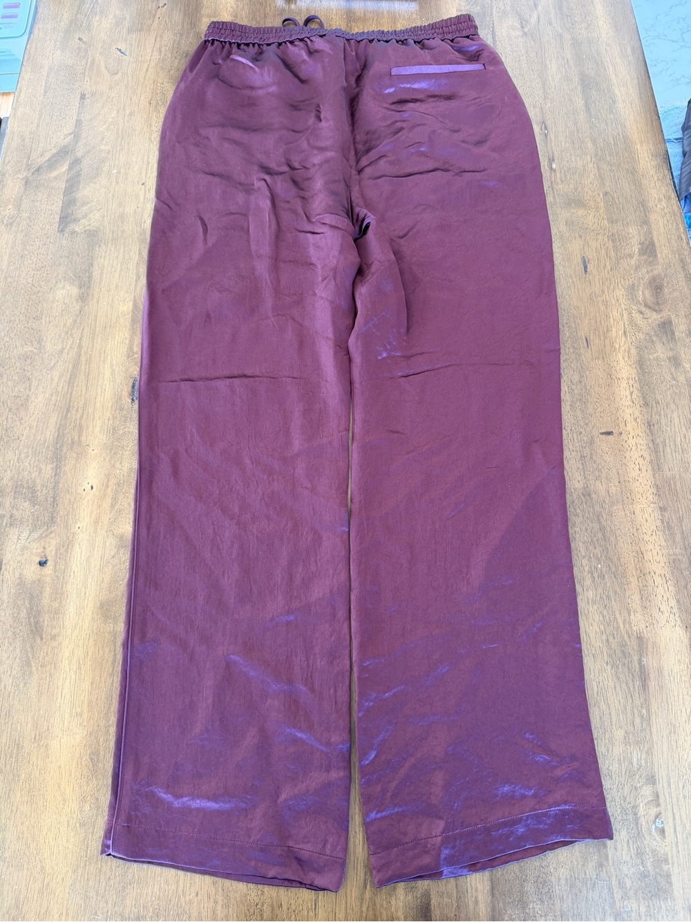 rag & bone Wine Satin Wide Leg Pants